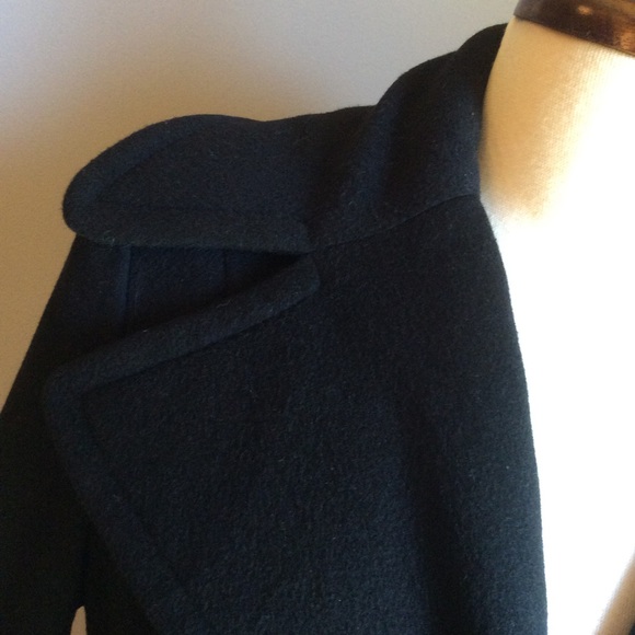 Saks 5th Avenue Black Wool Coat Sz 10 - Picture 5 of 9